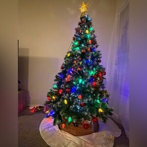 Festive Multicolor Pre-Lit Christmas Tree